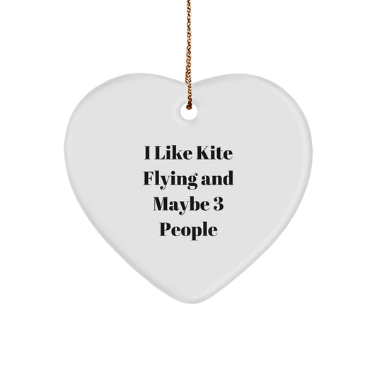 Funny Kite Flying Heart Ornament Gifts from Men for Kite Flying Friends, Unique Christmas Decorations - Image 1