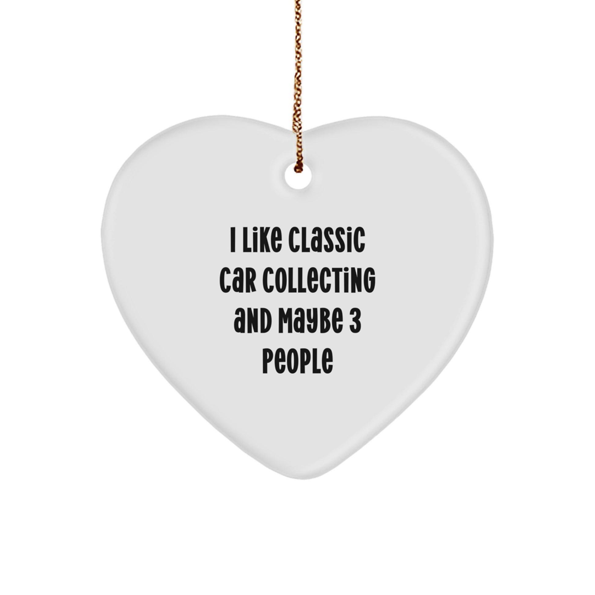 Funny Classic Car Collecting Gifts for Friends from Men, Heart Ornament for Classic Car Enthusiasts, Christmas Unique Decorations - Image 1