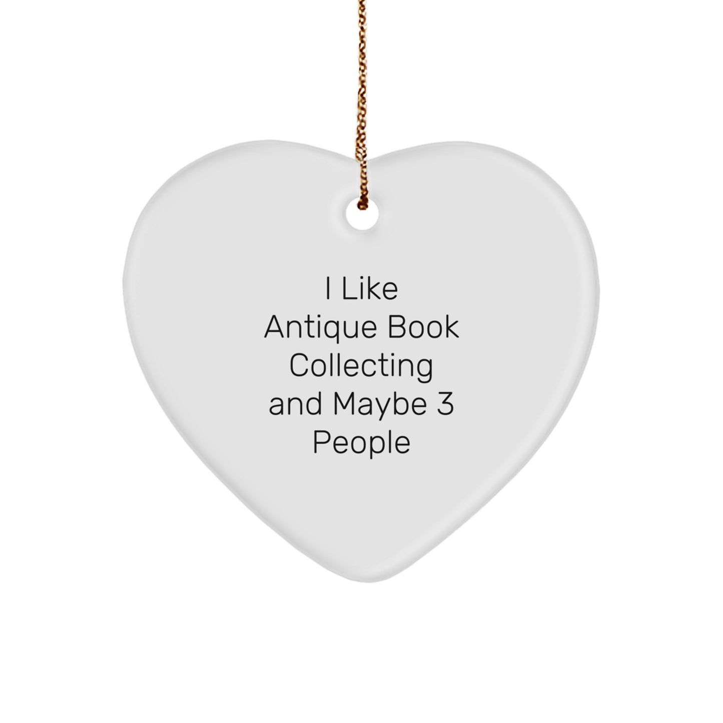 Christmas Unique Gift for Her Antique Book Collector Heart Ornament Present - Image 1