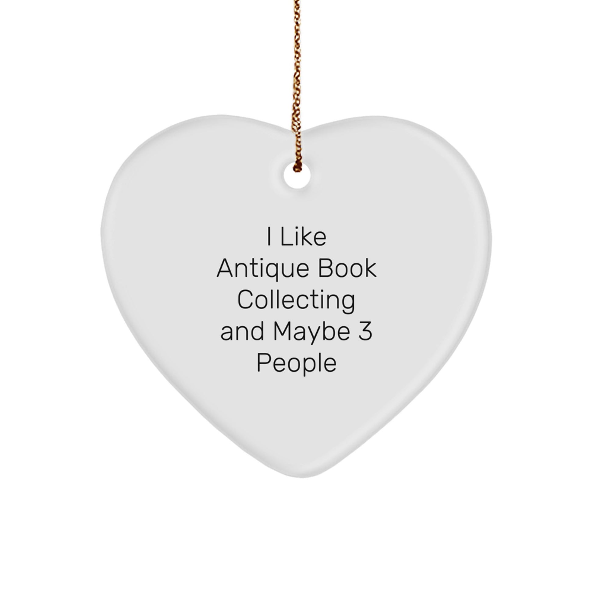 Christmas Unique Gift for Her Antique Book Collector Heart Ornament Present - Image 1