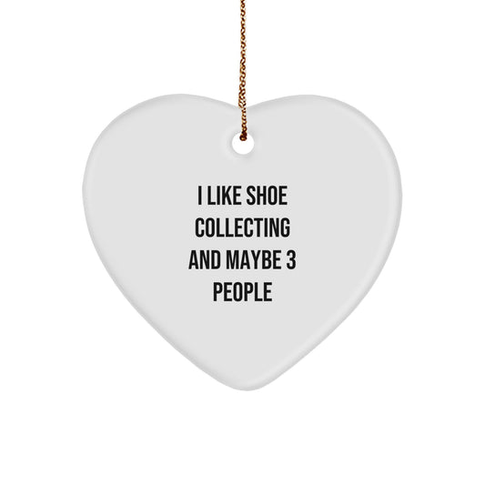 Playful Shoe Collecting Heart Ornament for Friends Christmas Unique Gift - Image 1