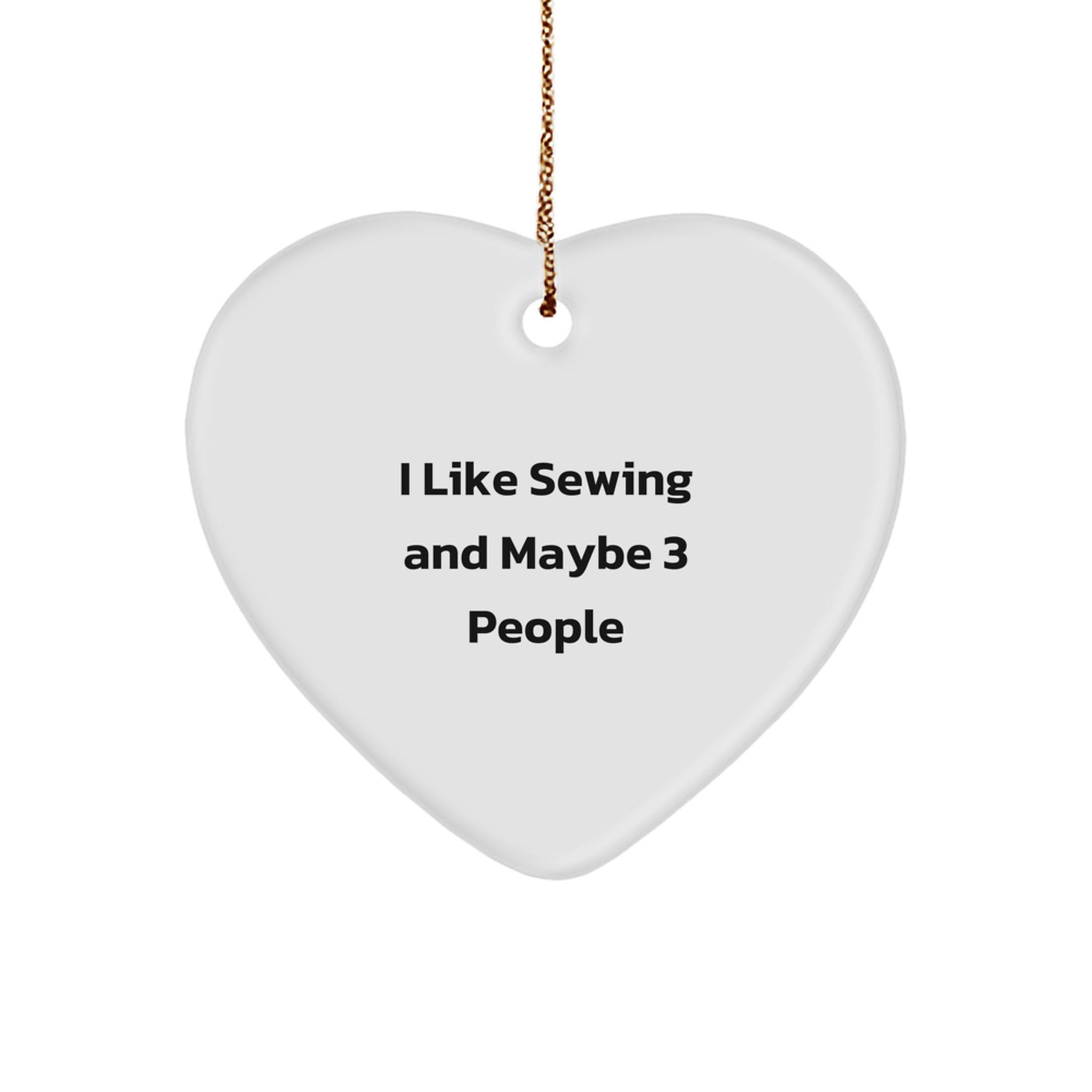 Sewing Enthusiast Gifts from Friends to Friends, Funny Heart Ornament for Sewing Lovers, Christmas Unique Gifts - Image 1