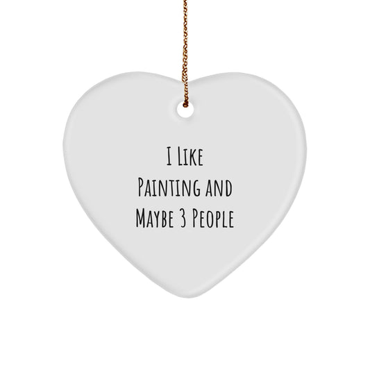 Funny Painting Heart Ornaments for Painting Lovers, Unique Christmas Decorations Gifts for Men, Women, Friends, Family - Image 1