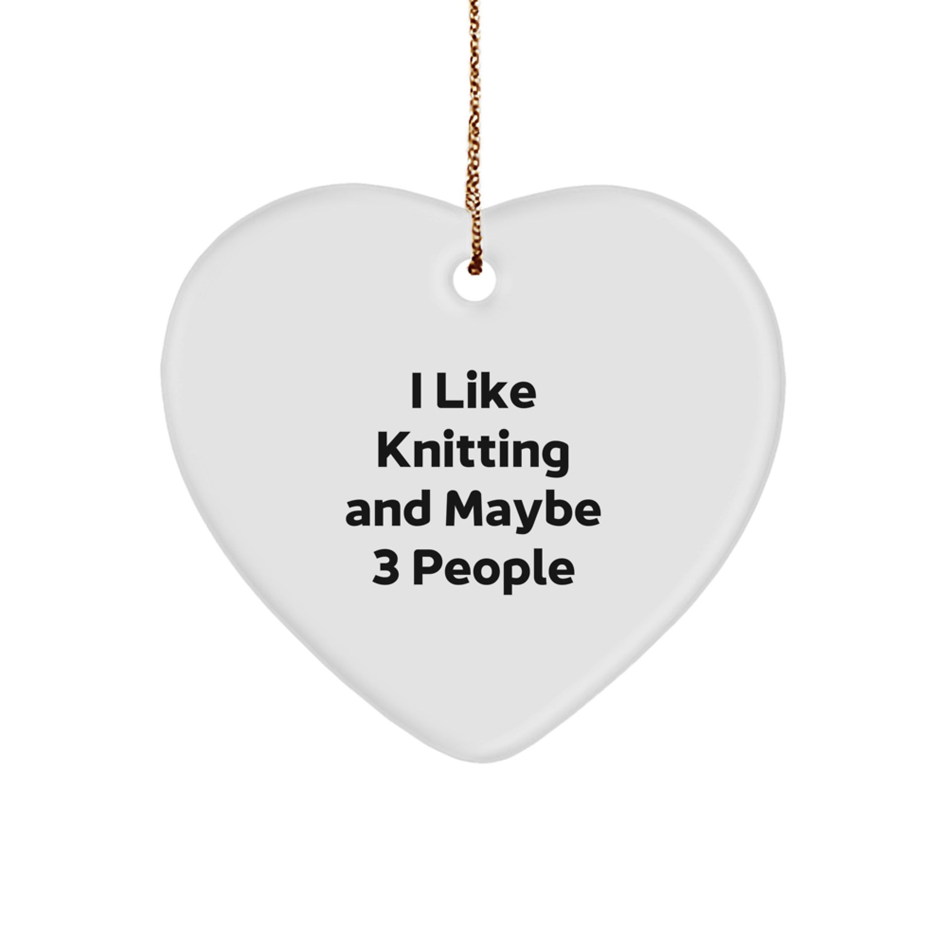 Funny Knitting Heart Ornament Gifts from Friends, Perfect Unique Christmas Unique Gifts for Knitting Men and Women, Heart Shaped Decor - Image 1