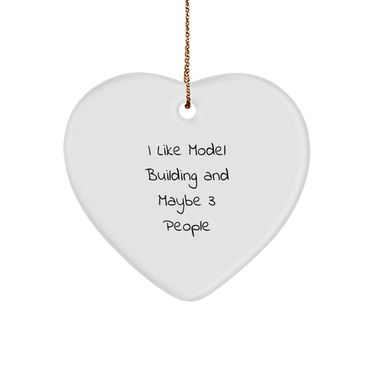 Funny Model Building Heart Ornament Gifts from Men to Friends, Inspirational Christmas Unique Gifts for Model Building Enthusiasts, Cute Heart-Shaped Ornament Handcrafted with Love - Image 1