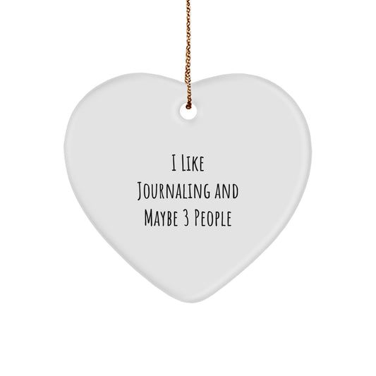 Funny Journaling Heart Ornament Gifts for Journaling Lovers from Friends and Family - Image 1