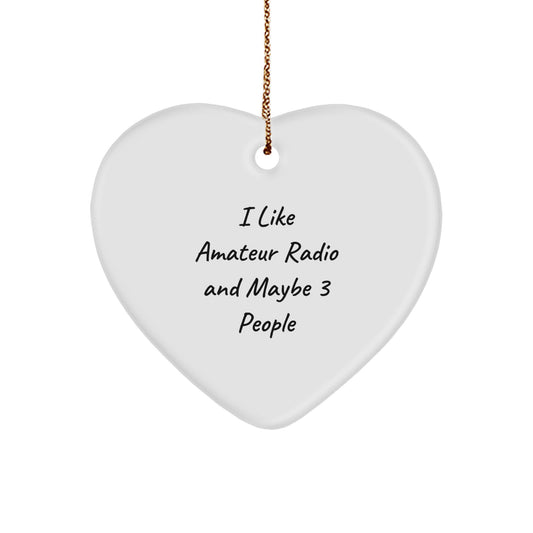Funny Amateur Radio Heart Ornament Gifts from Friends and Family for Amateur Radio Enthusiasts, Cute Christmas Unique Gifts, Heart Shaped Ornament - Image 1