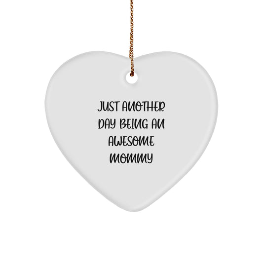 Heartfelt Mommy Gifts from Family Members, Funny Mommy Heart Ornament for Christmas Unique Gifts - Image 1