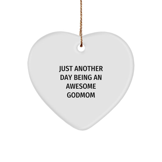 Funny Godmom Gifts from Family - Heart Ornament for Christmas Unique Gifts for Godmom - Image 1