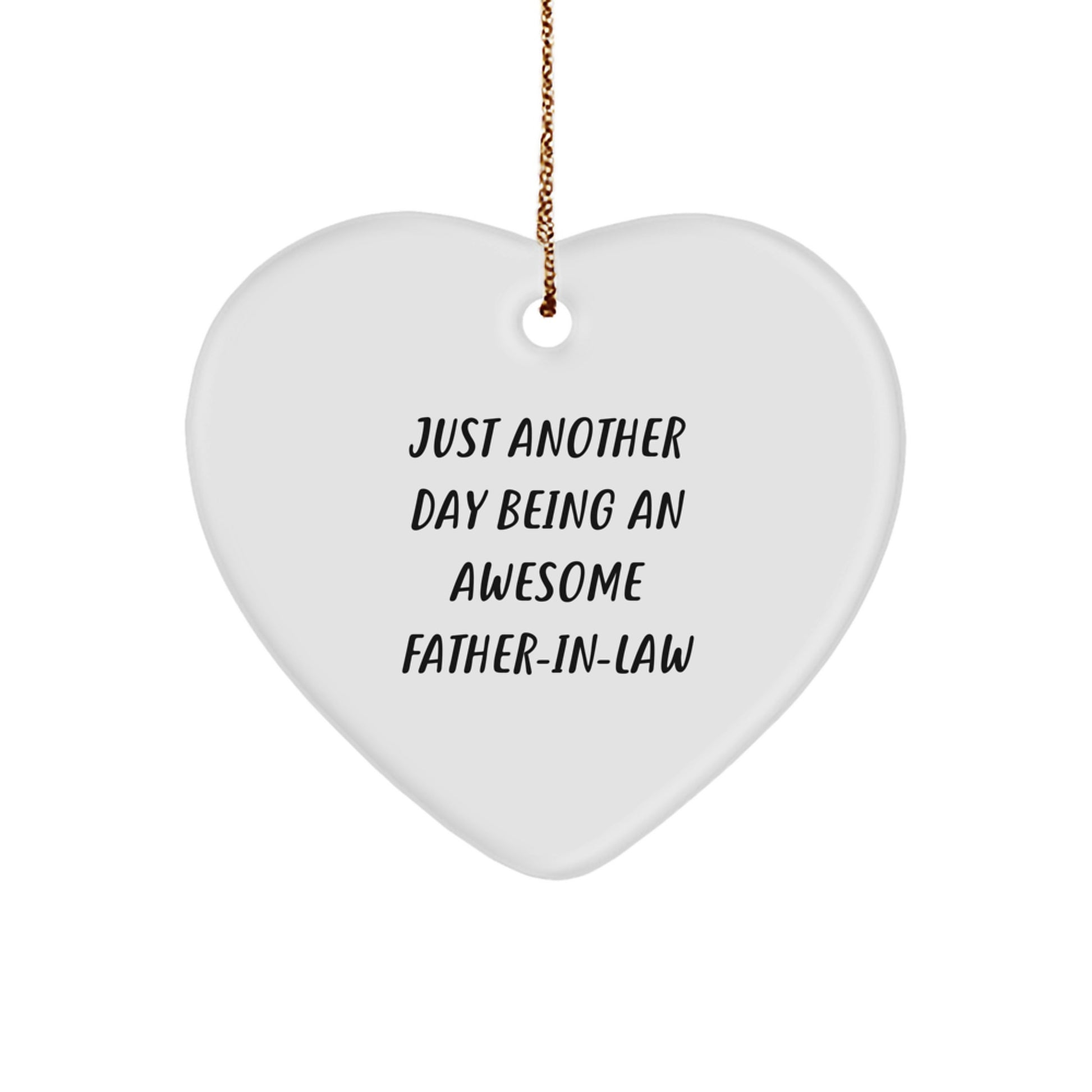 Funny Father-in-law Gifts, Heart Ornament Quotes for Him, Christmas Unique Gifts from Men, Gifts for Father-in-law, Awesome Dad-in-law - Image 1