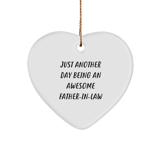 Funny Father-in-law Gifts, Heart Ornament Quotes for Him, Christmas Unique Gifts from Men, Gifts for Father-in-law, Awesome Dad-in-law - Image 1