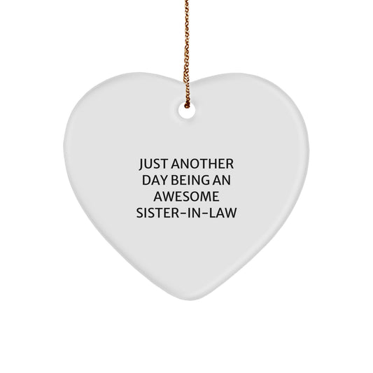 Funny Sister-in-law Heart Ornament Gifts from Men to Women for Christmas - Image 1