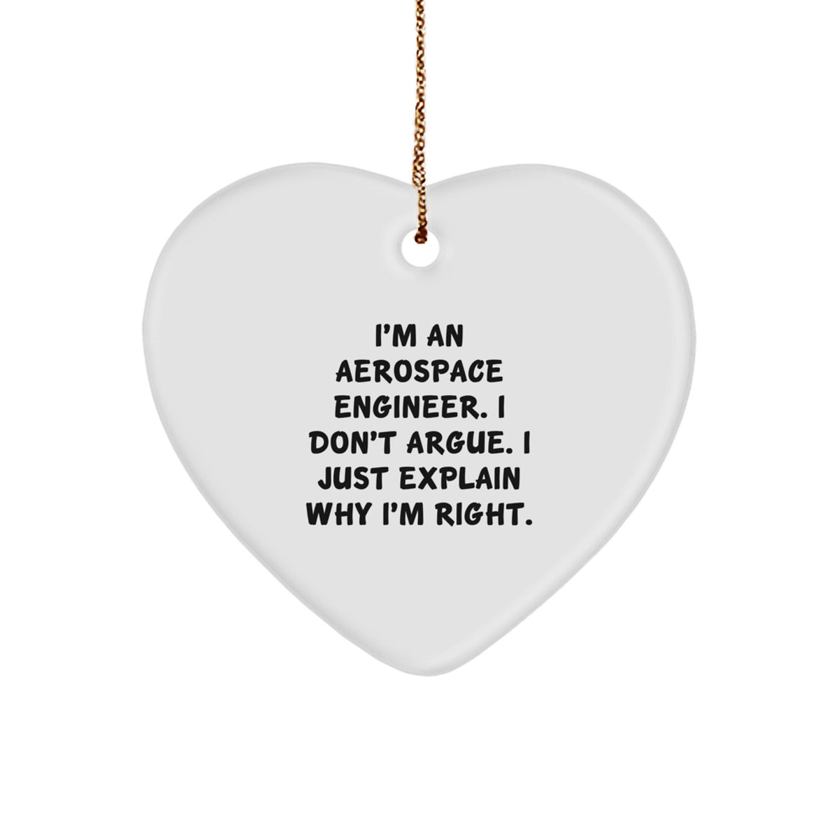 Aerospace Engineer Heart Keepsake Christmas Ornament for Him Gift - Image 1