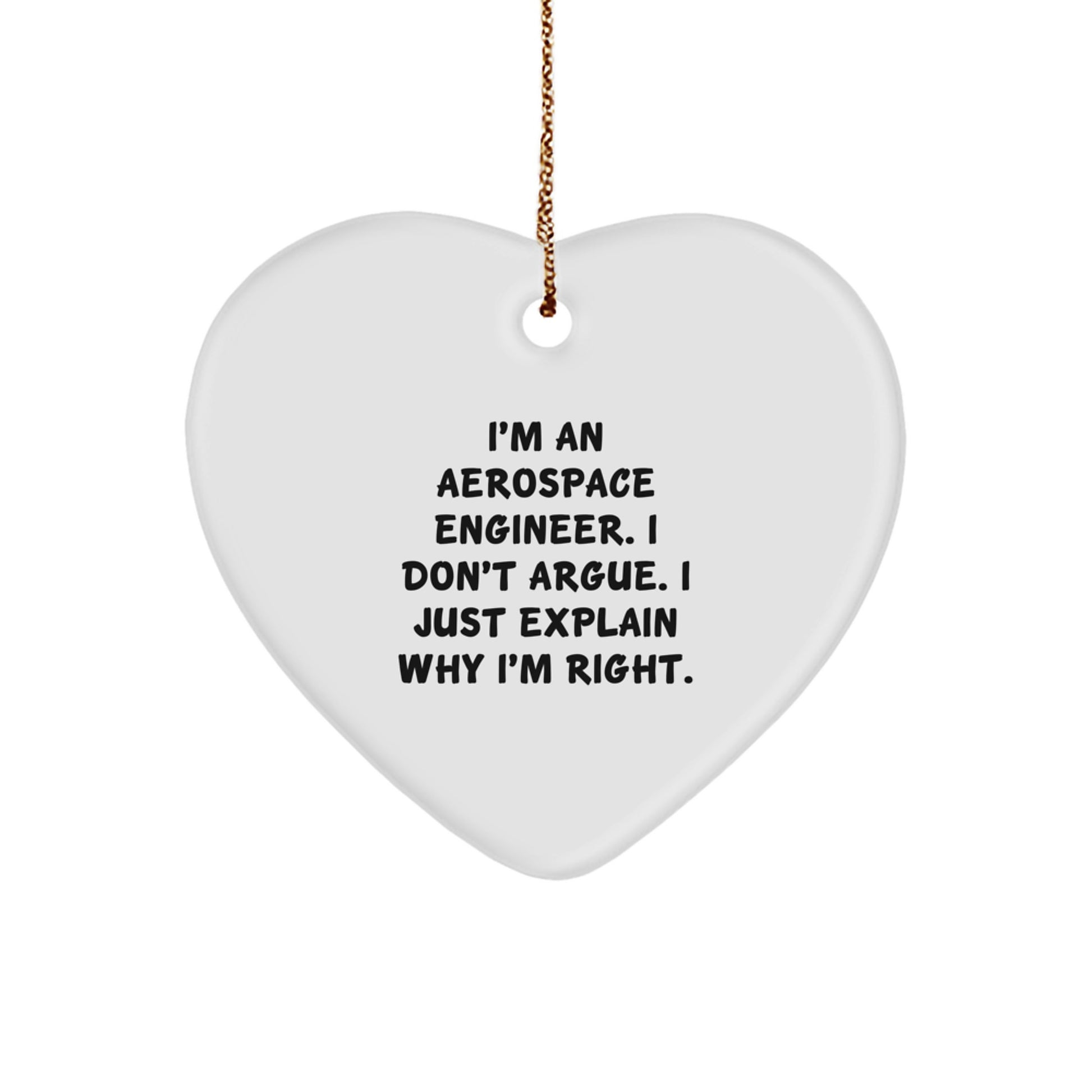 Aerospace Engineer Heart Keepsake Christmas Ornament for Him Gift - Image 1