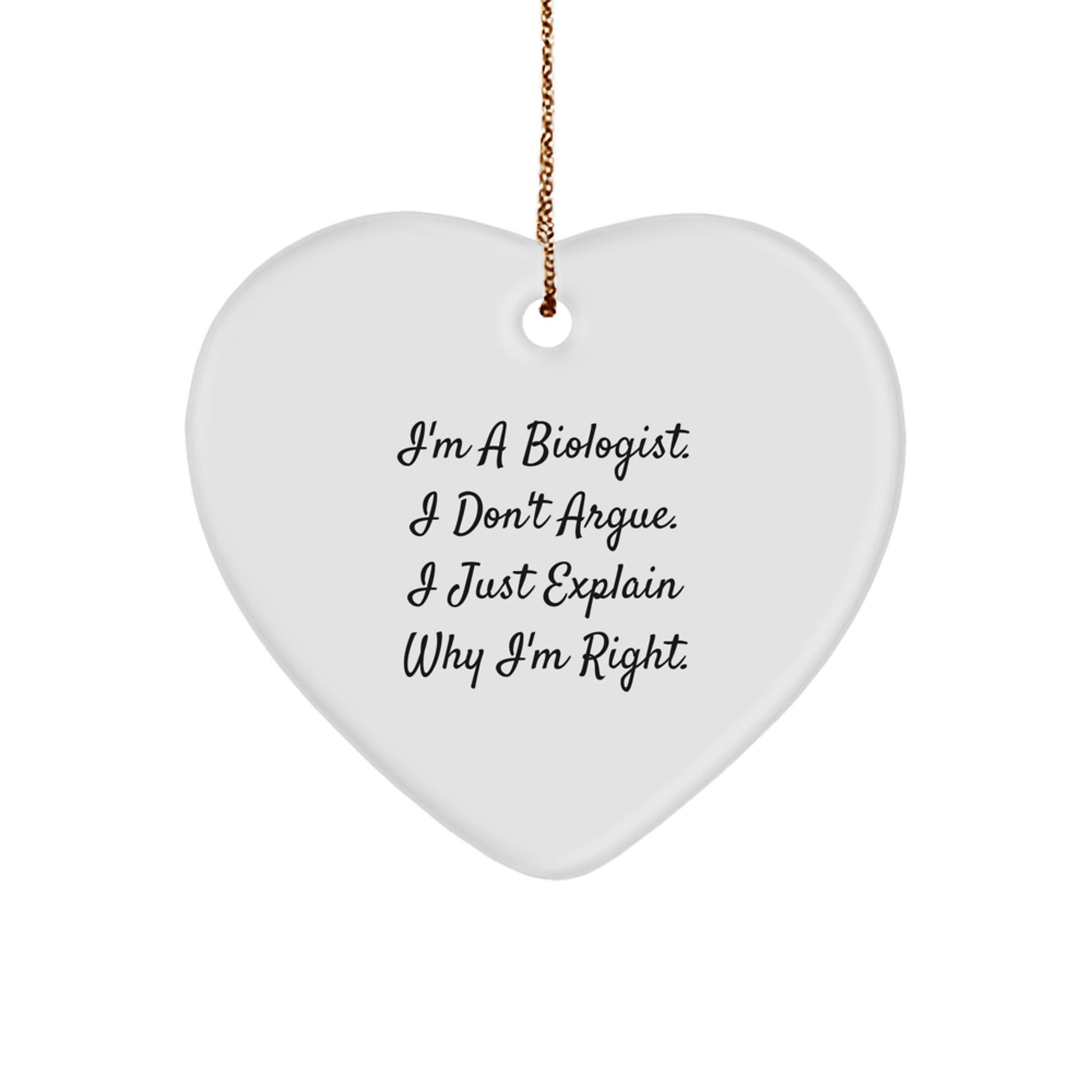 Funny Biologist Heart Ornament Gifts from Men to Biologist Friends on Christmas Unique Gifts - Image 1