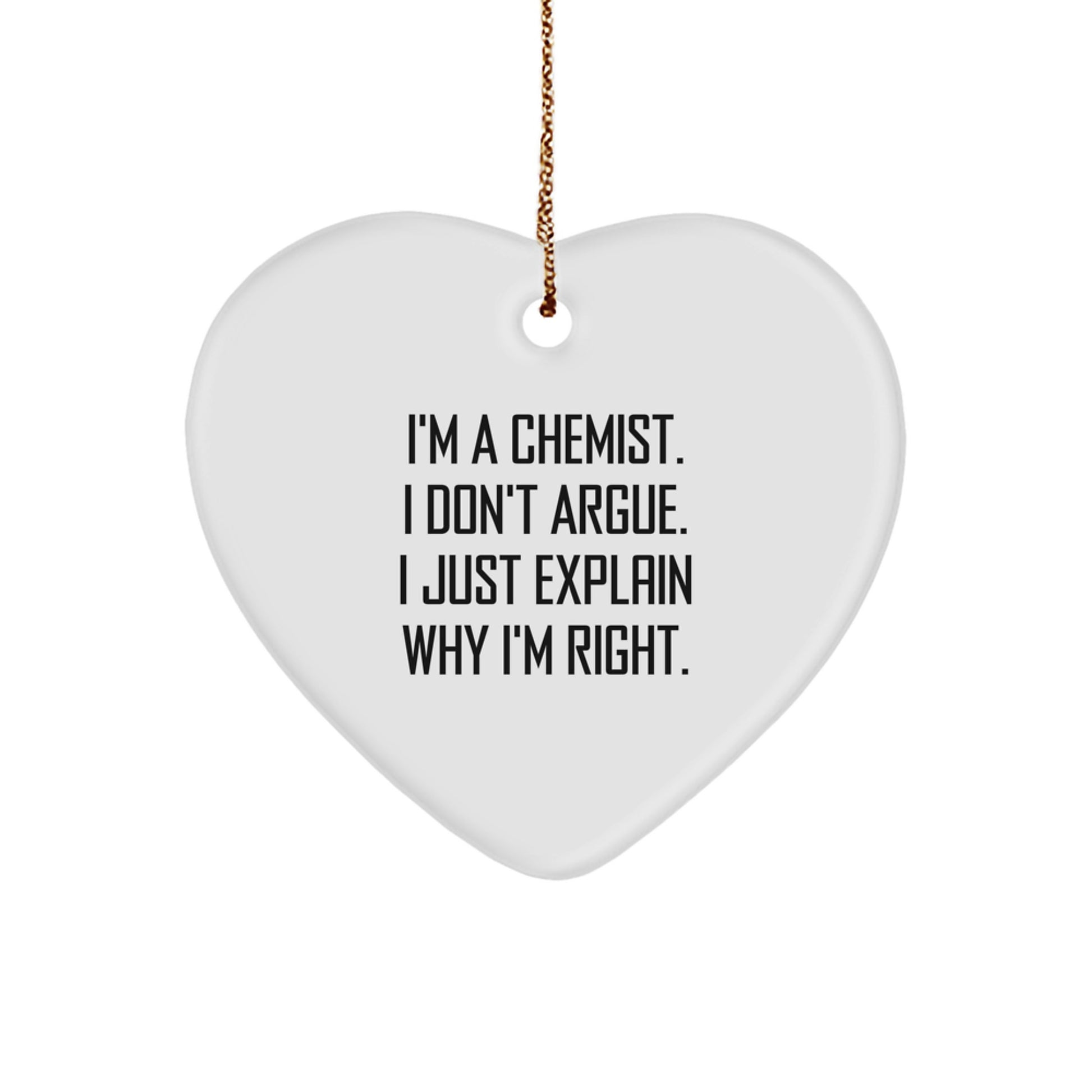 Funny Heart Ornament Gifts from Chemist Friends and Family - Inspirational Chemist Christmas Unique Gifts - Image 1