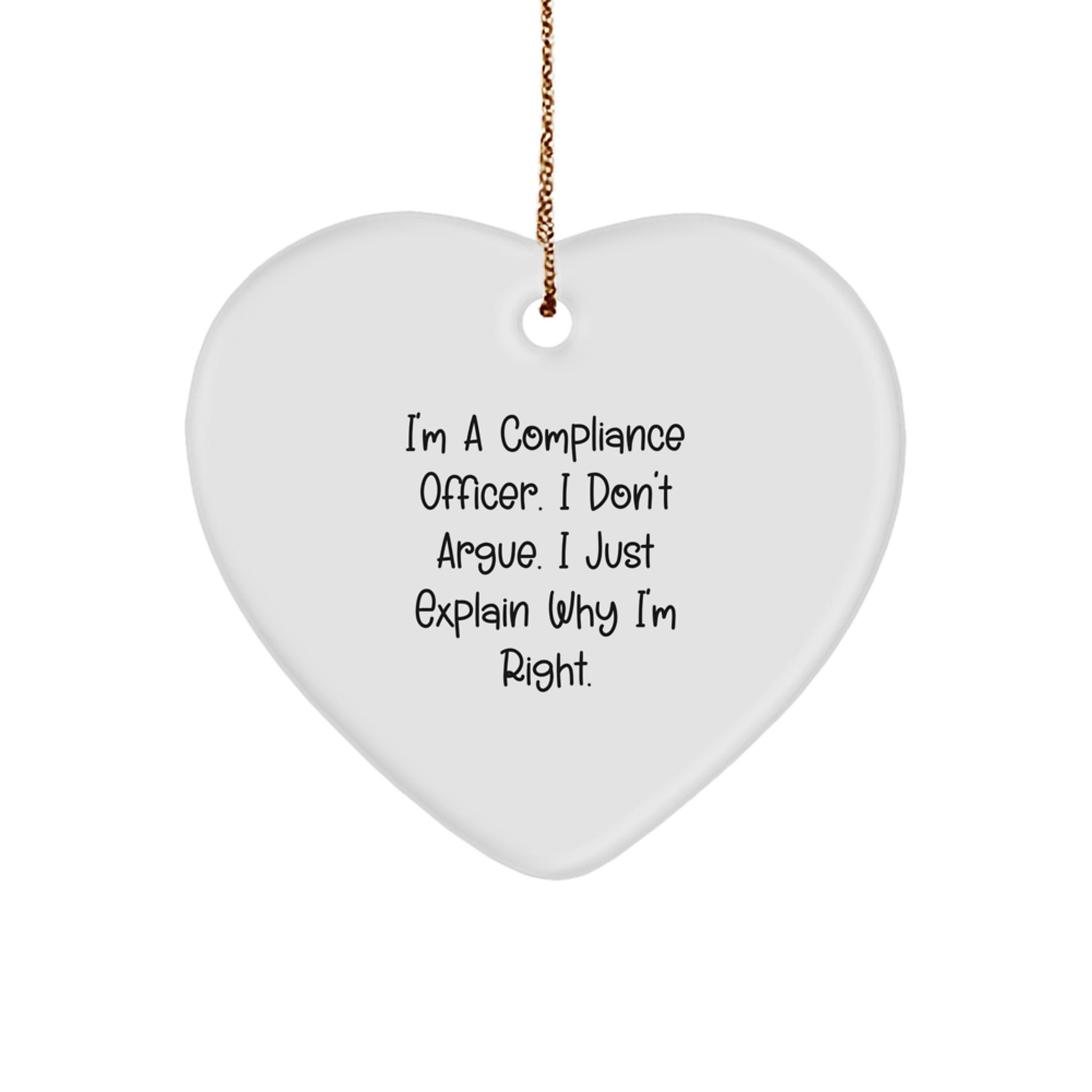 Funny Compliance Officer Gifts from Friends, Compliance Officer Heart Ornament for Women, I'm a Compliance Officer Gifts Christmas Unique Presents - Image 1