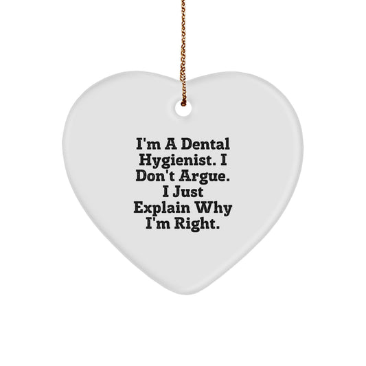 Christmas Unique Gift Dental Hygienist Heart Ornament for Her – Present - Image 1