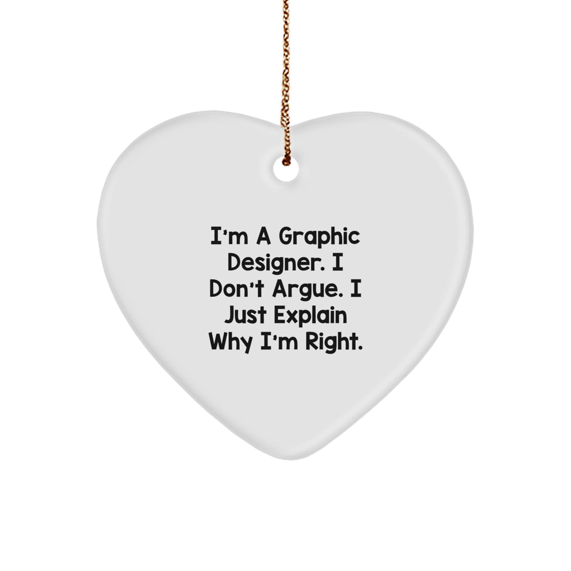 Graphic Designer Gift, Funny Heart Ornament, Christmas Unique Gifts from Friends, Gifts for Graphic Designer - Image 1