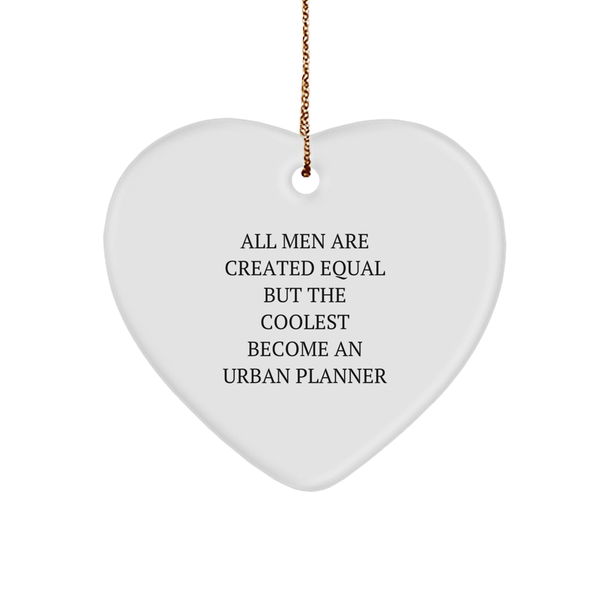 Urban Planner Heart Ornament Gifts from Men, Unique Christmas Decorations for Urban Planner Friends and Family - Image 1