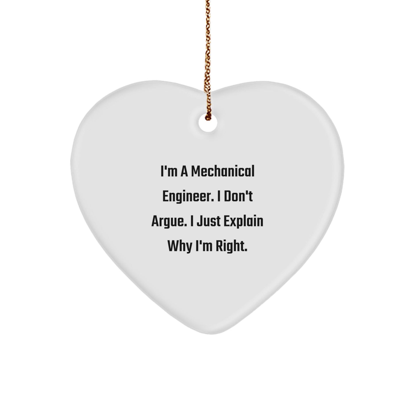 Mechanical Engineer Heart Ornament Funny Humor Gift from Friends for Christmas - Image 1