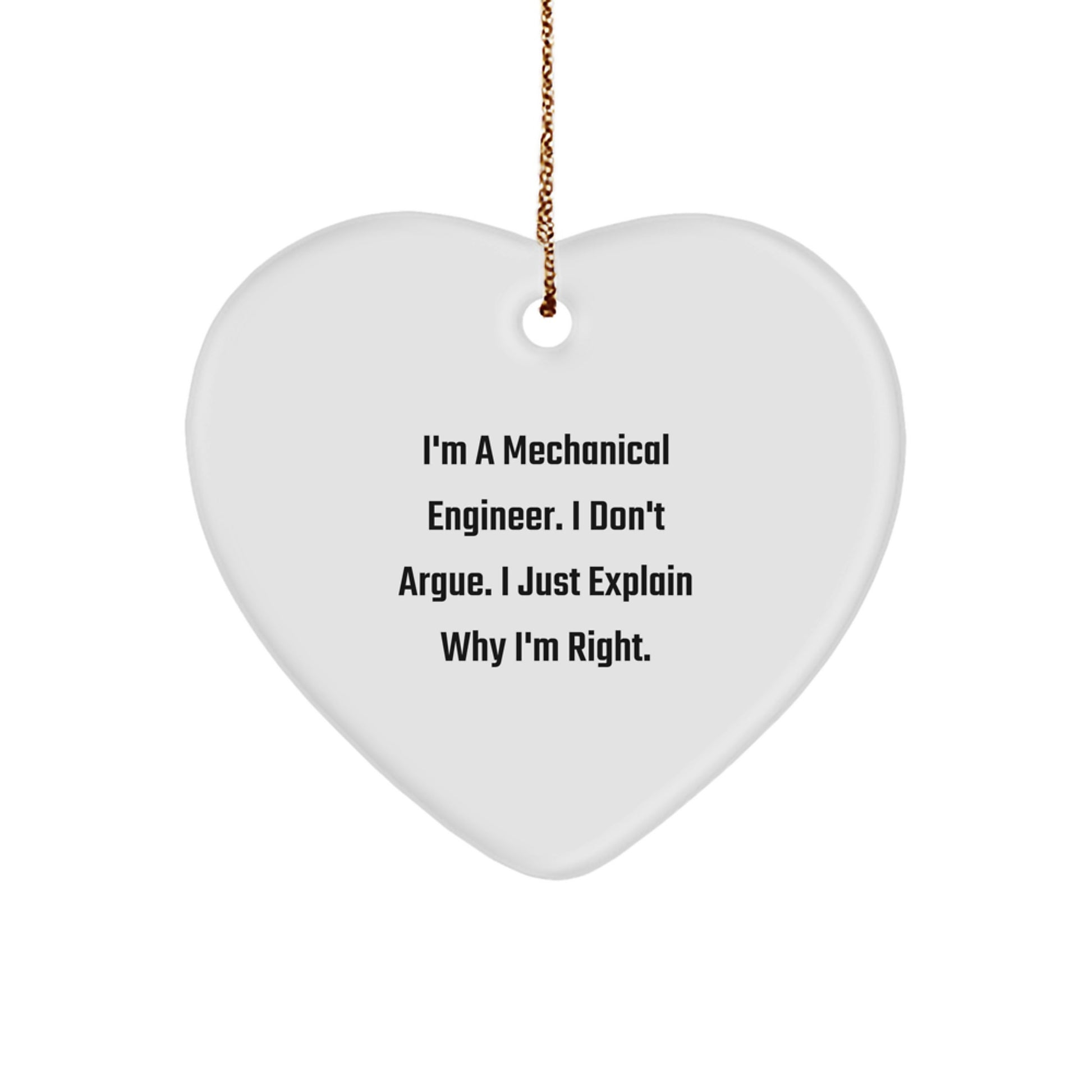 Mechanical Engineer Heart Ornament Funny Humor Gift from Friends for Christmas - Image 1