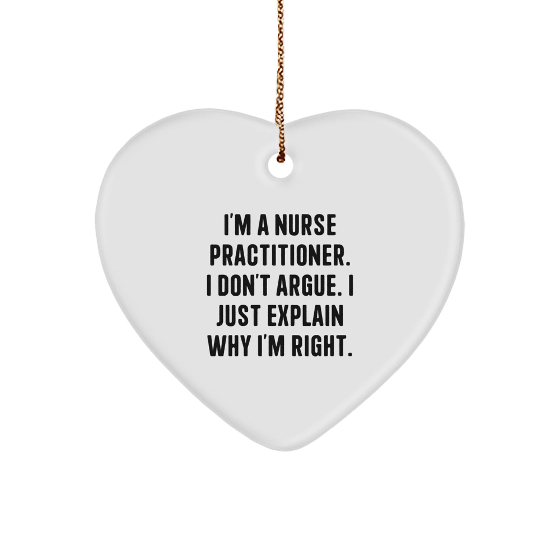 Funny Nurse Practitioner Gifts from Friends for Men Women Nurses Christmas Ornaments Heart Shaped - Image 1