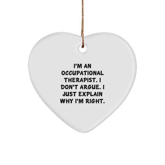 Occupational Therapist Gifts Funny Heart Ornament, Gifts from Friends to Occupational Therapist, Christmas Unique Occupational Therapist Humor Decor - Image 1