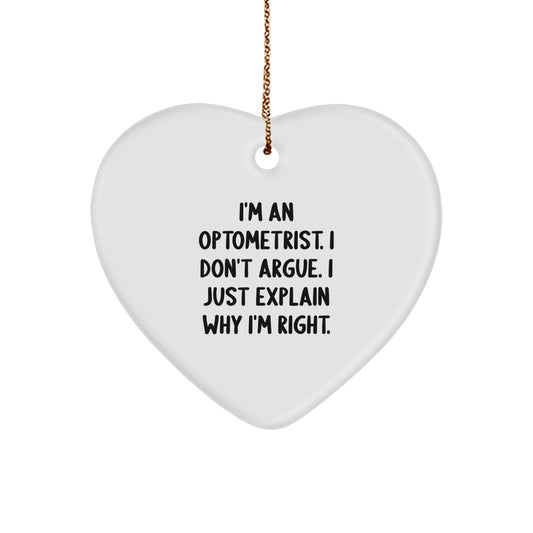 Sassy Optometrist Christmas Ornament for Friends – Novelty Gift - Image 1