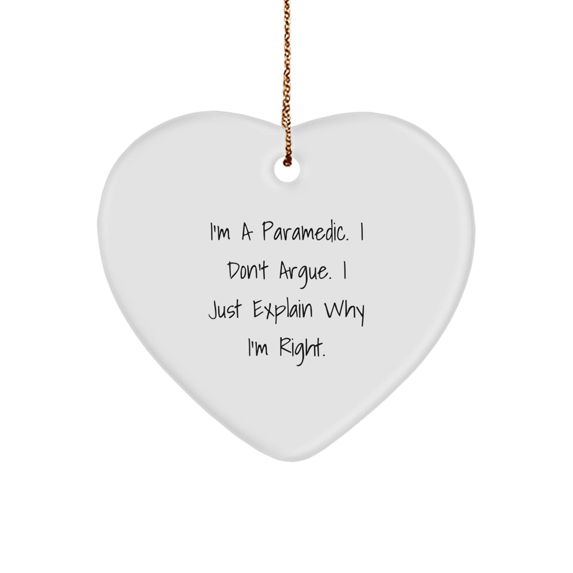 Rescue Worker Heart Ornament, Funny Quote, Gifts from Friends, Gifts for Rescue Workers, Christmas Unique Gifts - Image 1