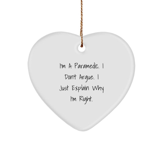 Rescue Worker Heart Ornament, Funny Quote, Gifts from Friends, Gifts for Rescue Workers, Christmas Unique Gifts - Image 1