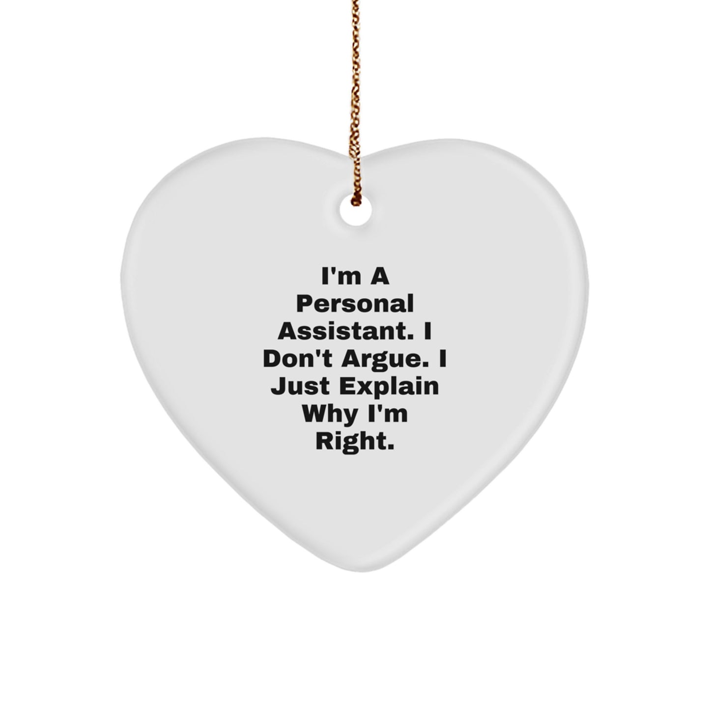 Funny Personal Assistant Gifts from Friends to Personal Assistant - Heart Ornament for Christmas Unique Gifts - Image 1