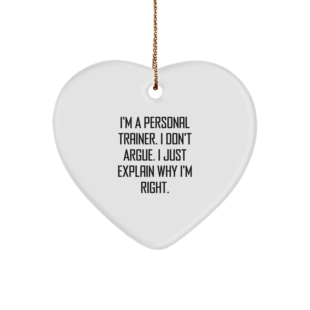 Christmas Unique Gift for Her Personal Trainer Heart Ornament Present - Image 1