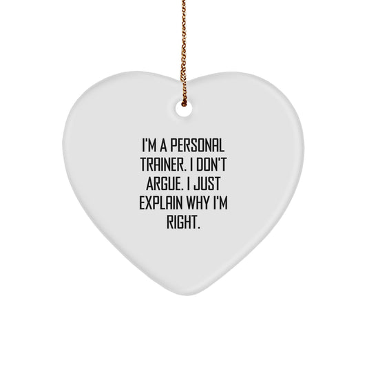 Christmas Unique Gift for Her Personal Trainer Heart Ornament Present - Image 1