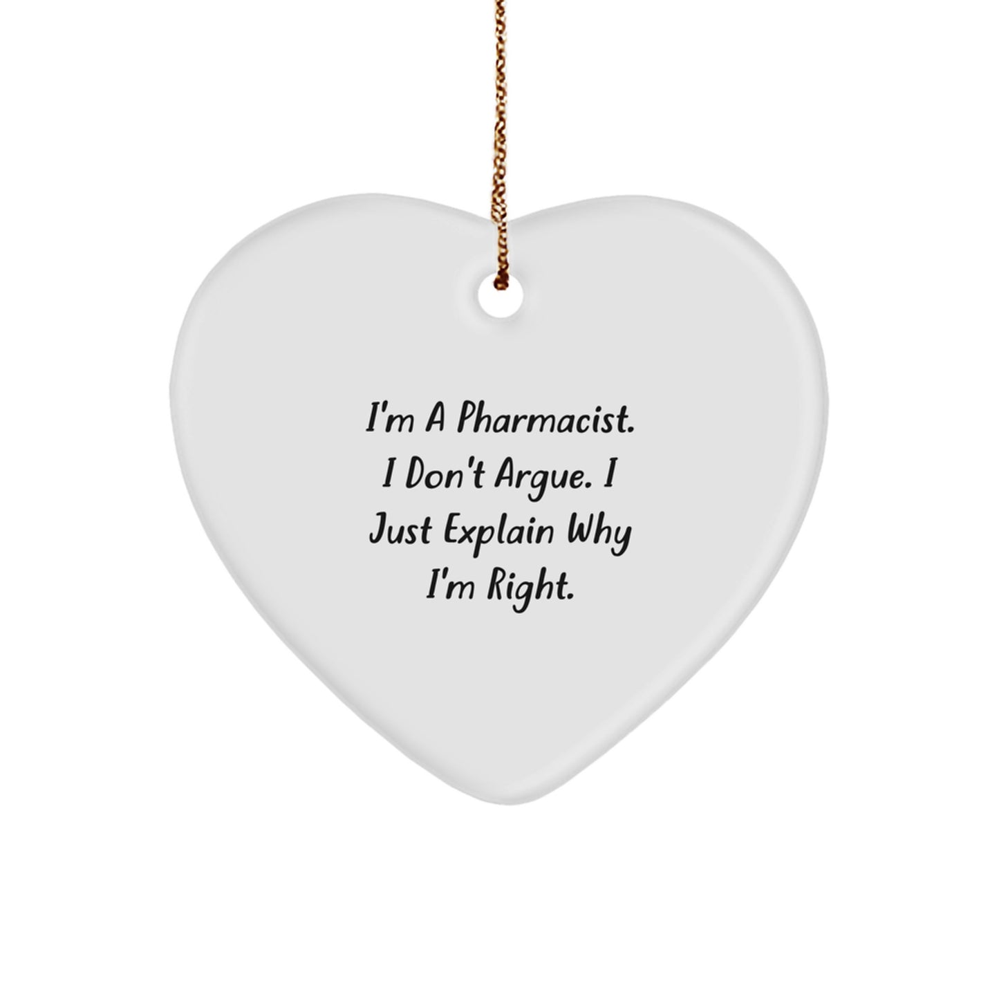 Pharmacist Heart Keepsake Christmas Ornament for Him Gift Durable - Image 1