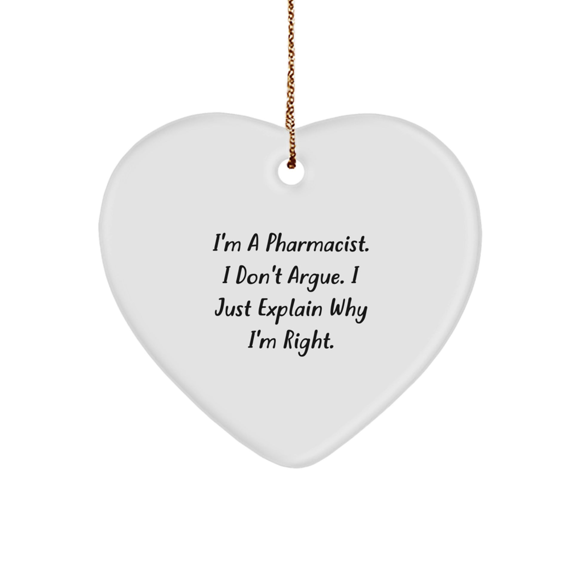Pharmacist Heart Keepsake Christmas Ornament for Him Gift Durable - Image 1