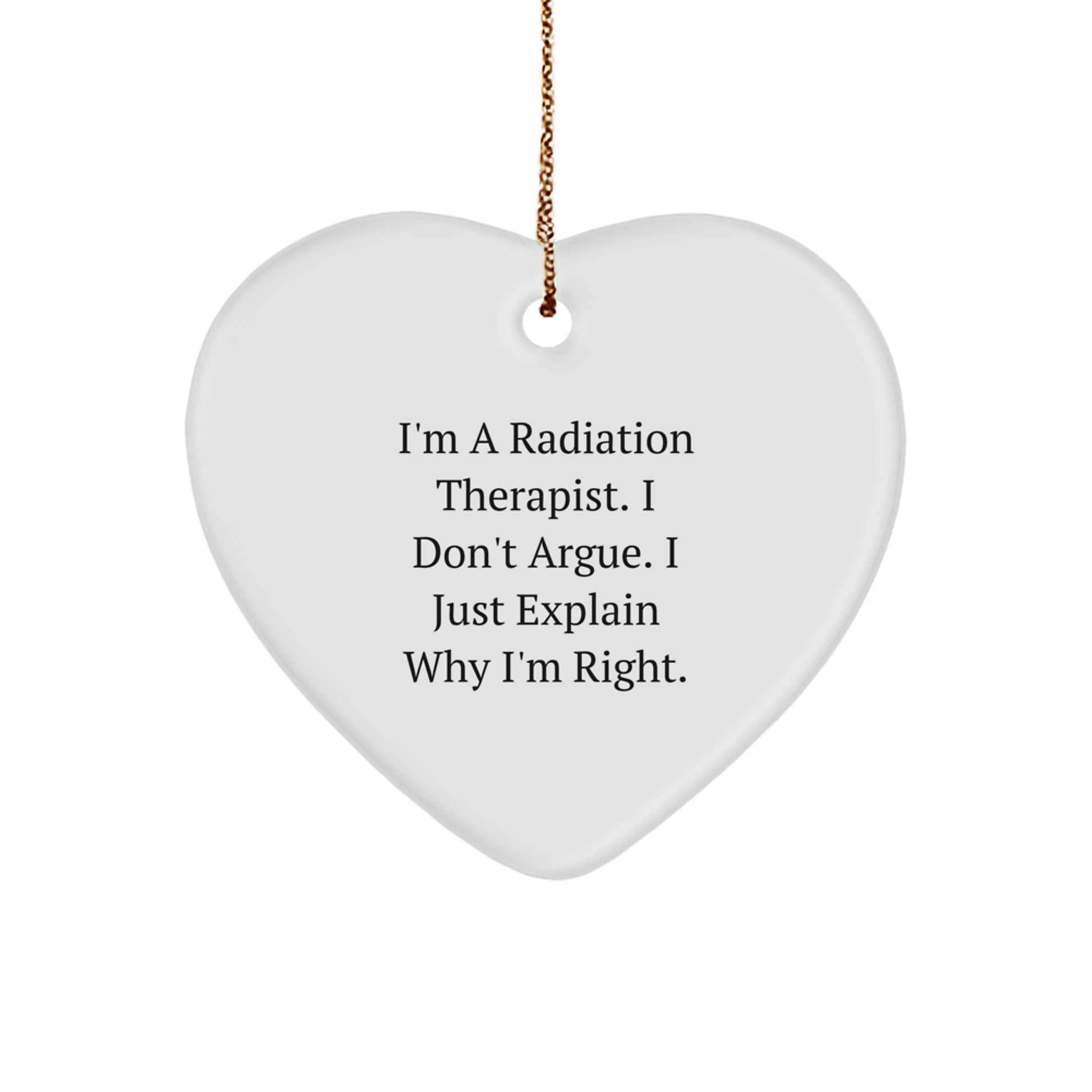 Funny Radiation Therapist Gifts for Men Radiation Therapist Heart Ornament from Friends - Image 1