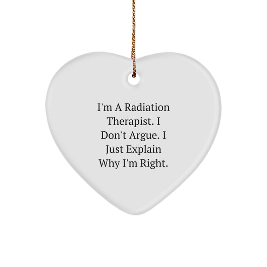 Funny Radiation Therapist Gifts for Men Radiation Therapist Heart Ornament from Friends - Image 1