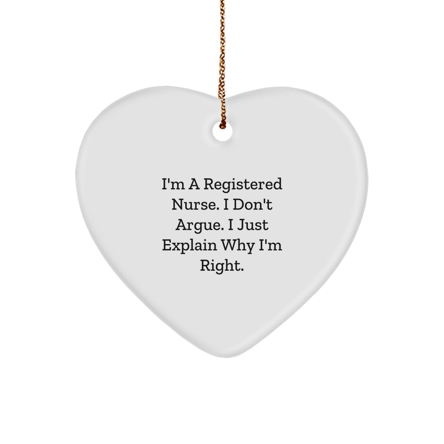 Registered Nurse Gifts from Men, Inspirational Heart Ornament, Funny Christmas Unique Gifts - Image 1
