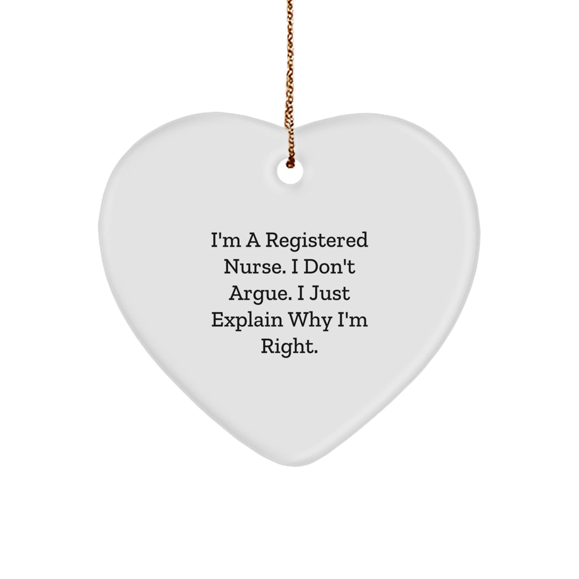 Registered Nurse Gifts from Men, Inspirational Heart Ornament, Funny Christmas Unique Gifts - Image 1