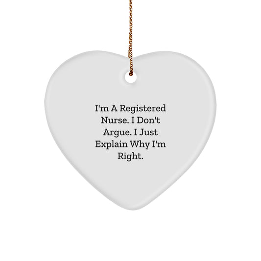 Registered Nurse Gifts from Men, Inspirational Heart Ornament, Funny Christmas Unique Gifts - Image 1