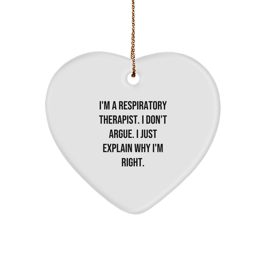 Funny Respiratory Therapist Gifts, Heart Ornament, Christmas Unique Gifts for Respiratory Therapist, Men, Women, or Coworkers, Inspirational Quote Gifts from Friends, Family - Image 1