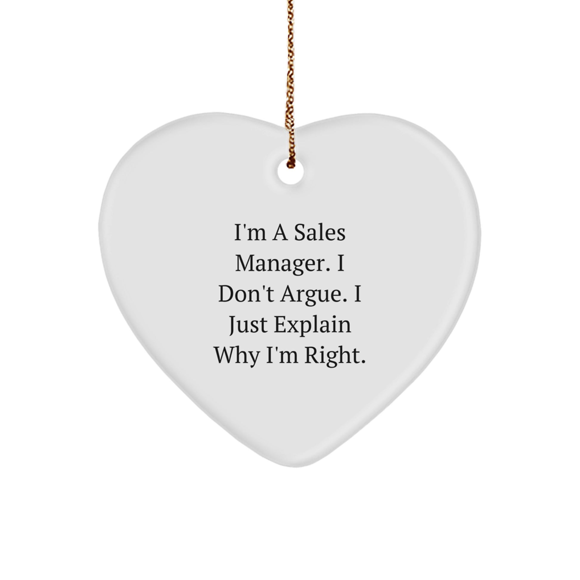 Funny Sale Manager Gift, Heart Ornament for Sales Manager, Christmas Unique Gifts from Friends - Image 1
