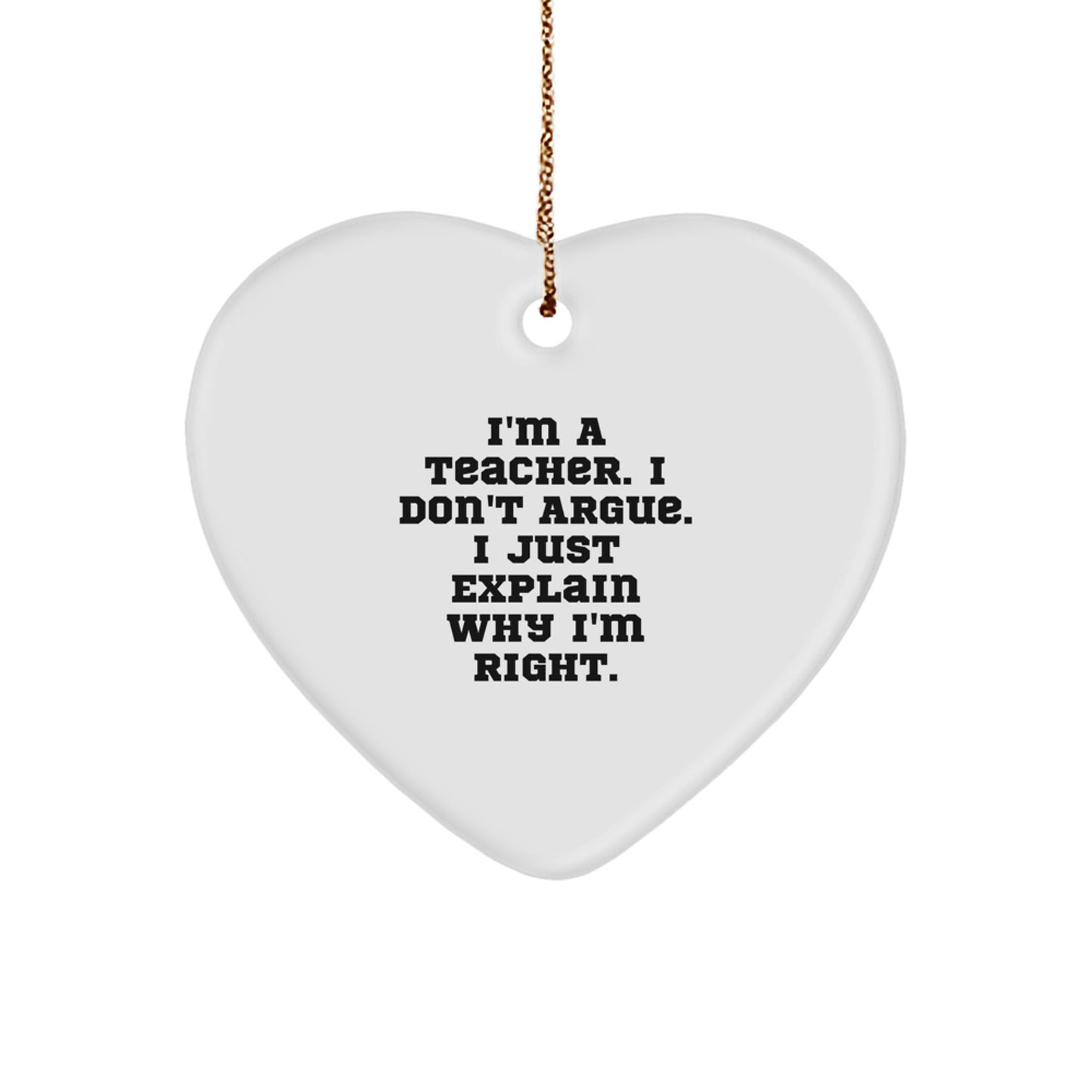 Funny Teacher Heart Ornament, Gifts from Friends to Teacher, Unique Christmas Unique Gifts for Men, Women, Coworkers, Family - Image 1