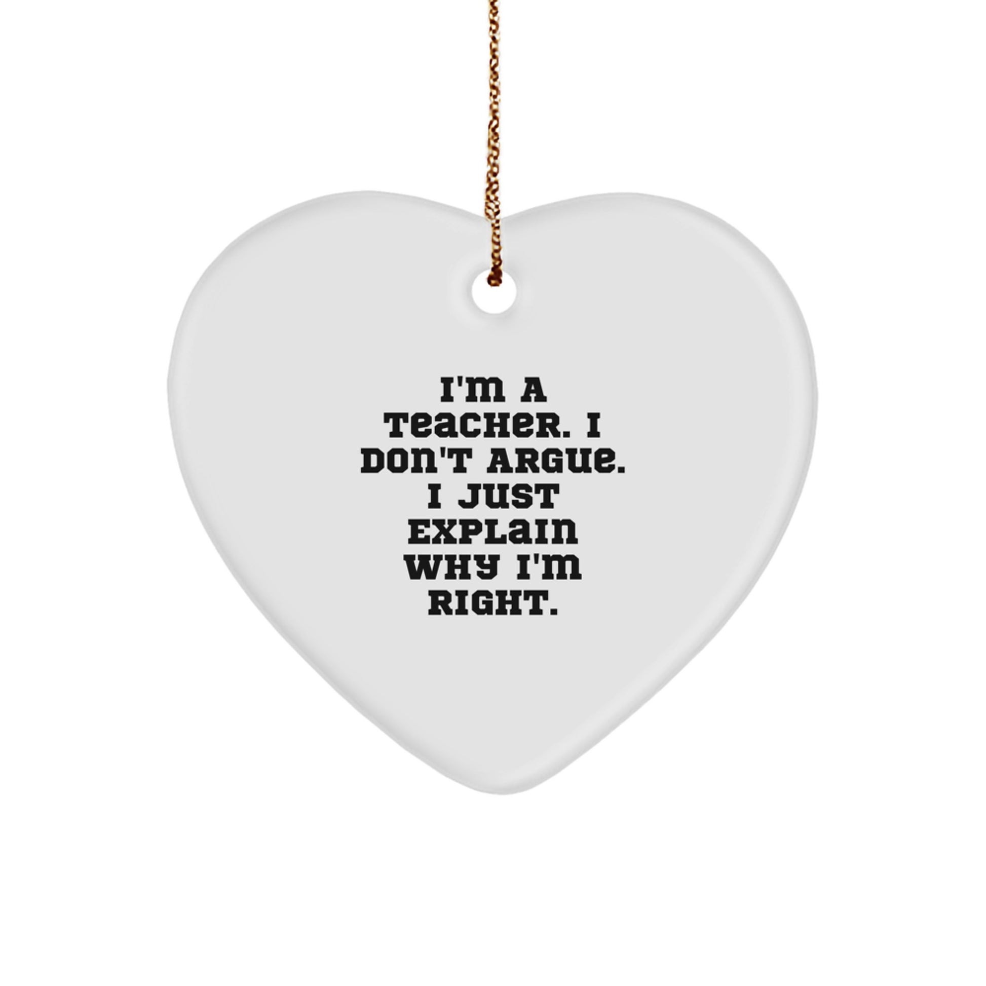 Funny Teacher Heart Ornament, Gifts from Friends to Teacher, Unique Christmas Unique Gifts for Men, Women, Coworkers, Family - Image 1