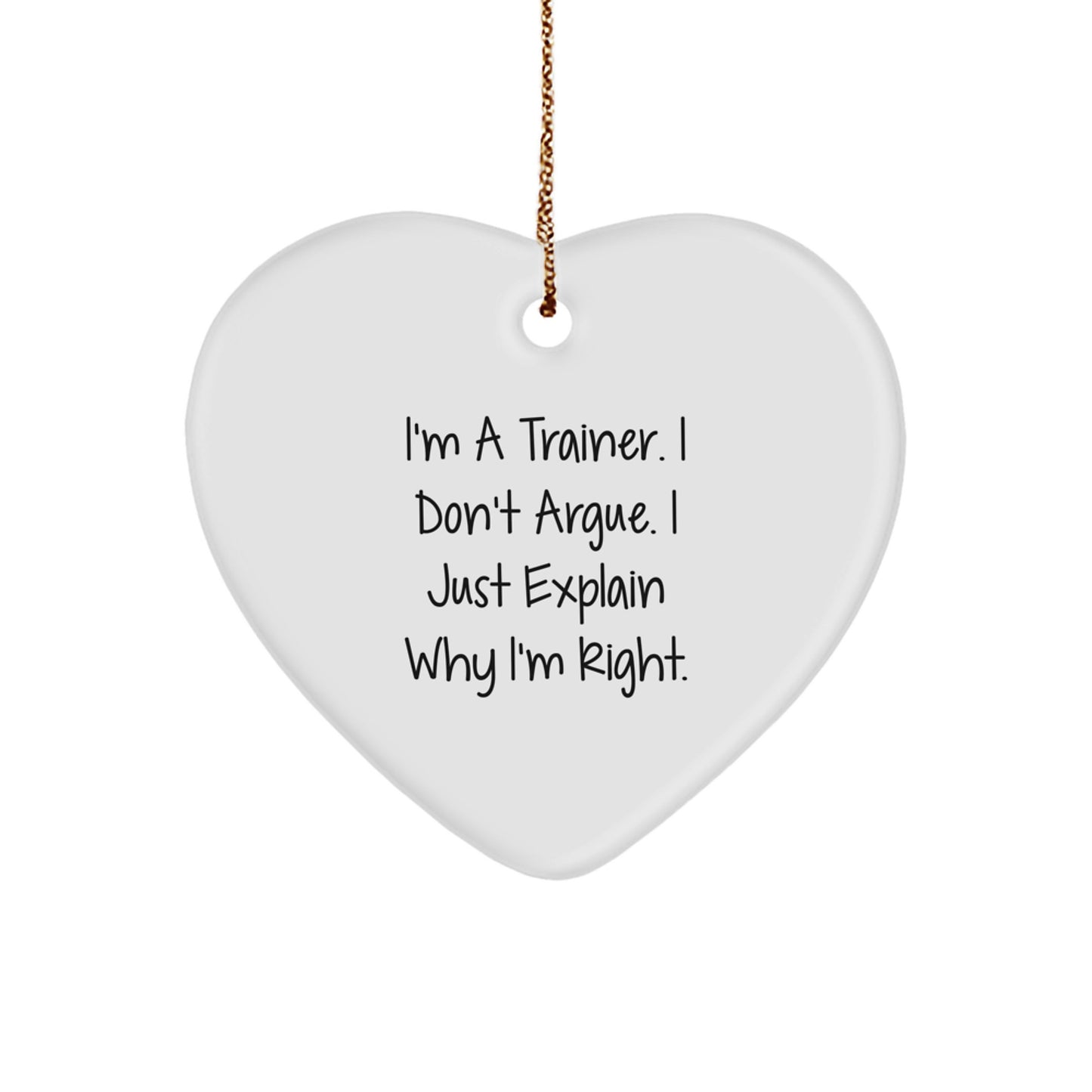 Funny Trainer Gifts from Men | Heart Ornament for Trainer or Christmas Unique Gifts for Trainer Friends Coworkers - Image 1
