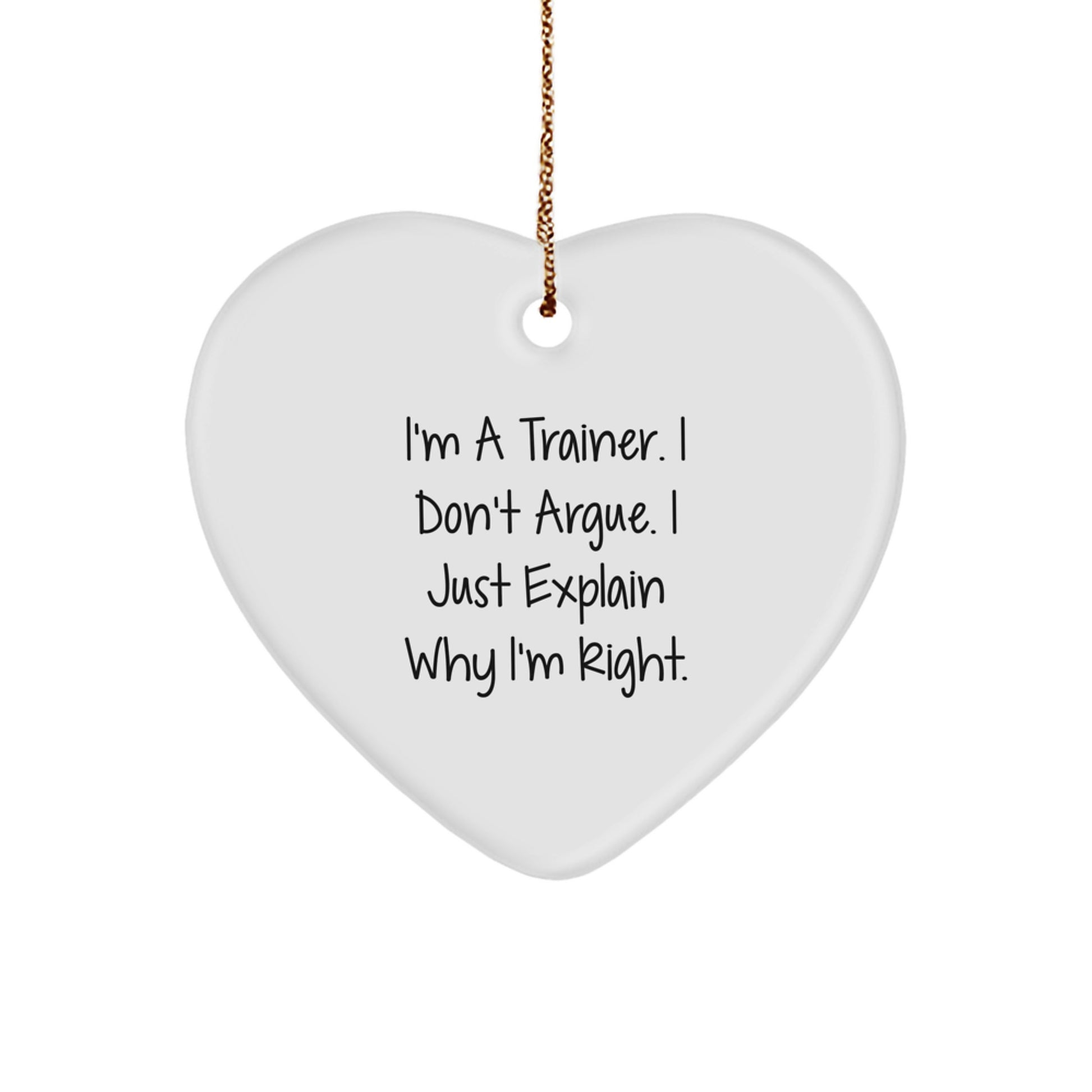 Funny Trainer Gifts from Men | Heart Ornament for Trainer or Christmas Unique Gifts for Trainer Friends Coworkers - Image 1