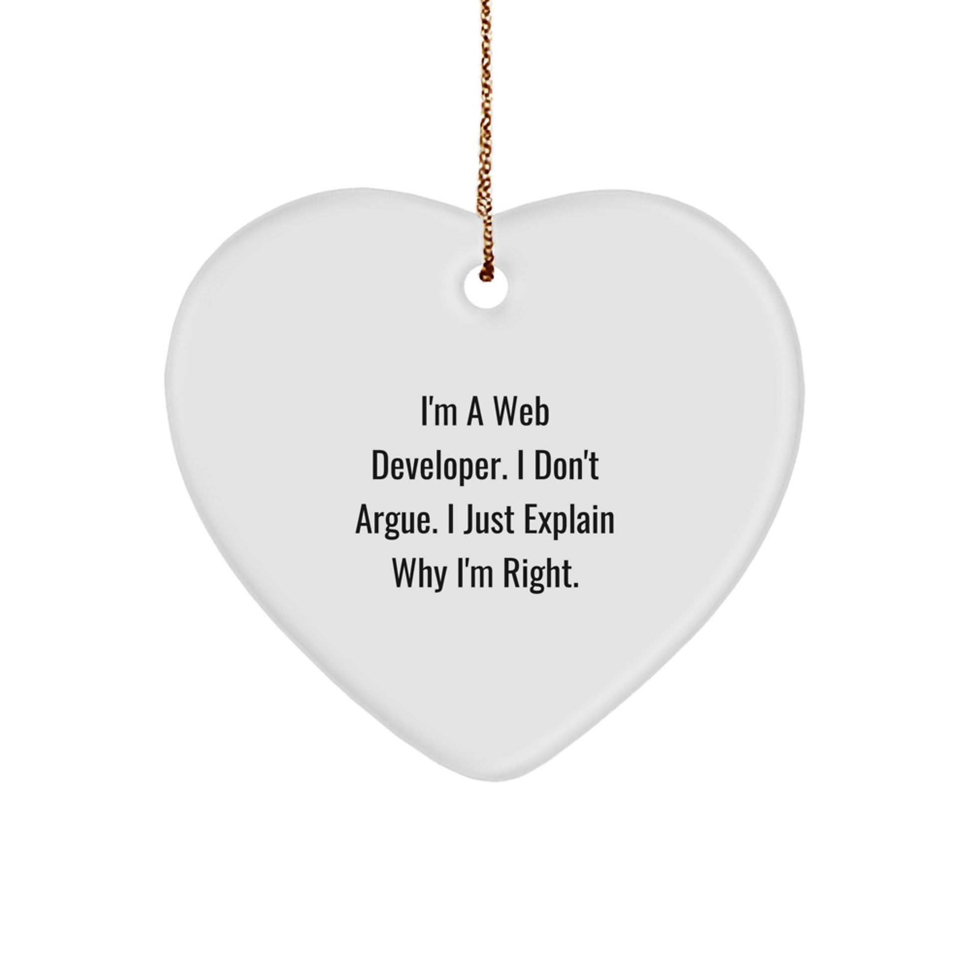Funny Web Developer Heart Ornament Gifts from Men to Friends, Perfect Christmas Unique Gifts for Web Developer Colleagues - Image 1