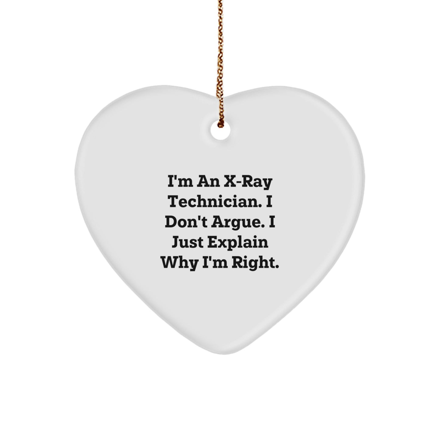 Funny X-Ray Technician Gifts from Family for X-Ray Technician Heart Ornament, Christmas Unique Gifts for X-Ray Technician Friends - Image 1
