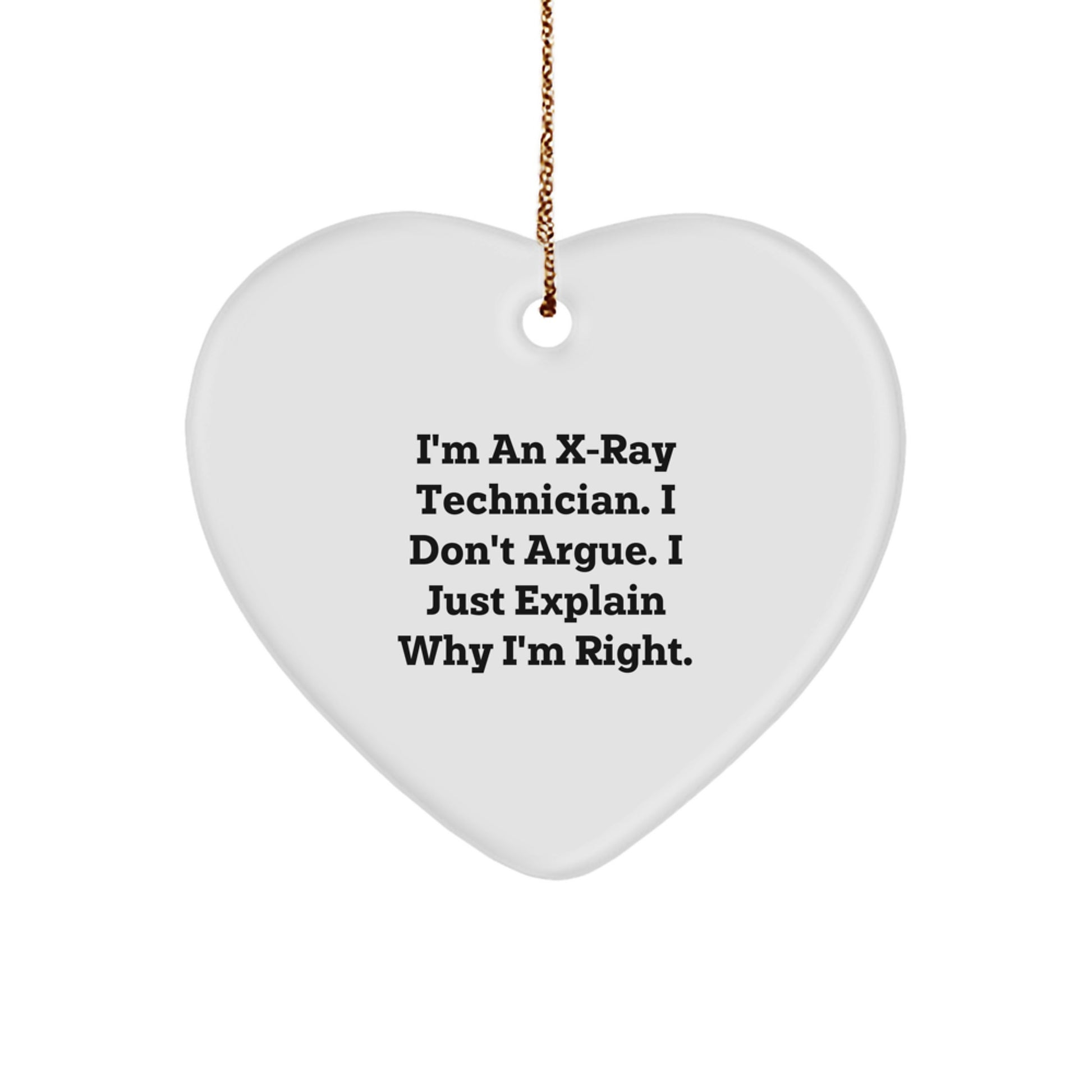 Funny X-Ray Technician Gifts from Family for X-Ray Technician Heart Ornament, Christmas Unique Gifts for X-Ray Technician Friends - Image 1
